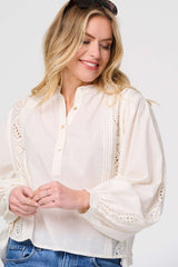 Broderie Anglaise Puff Sleeve Blouse