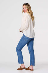Broderie Anglaise Puff Sleeve Blouse