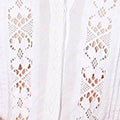 Lace Trim 3/4 Sleeve V-Neck Blouse