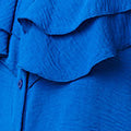Ruffled Detail Long Sleeve V-Neck Blouse