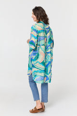Abstract Longline Relaxed Tunic Shirt