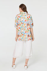 Patchwork Relaxed 1/2 Sleeve Shirt