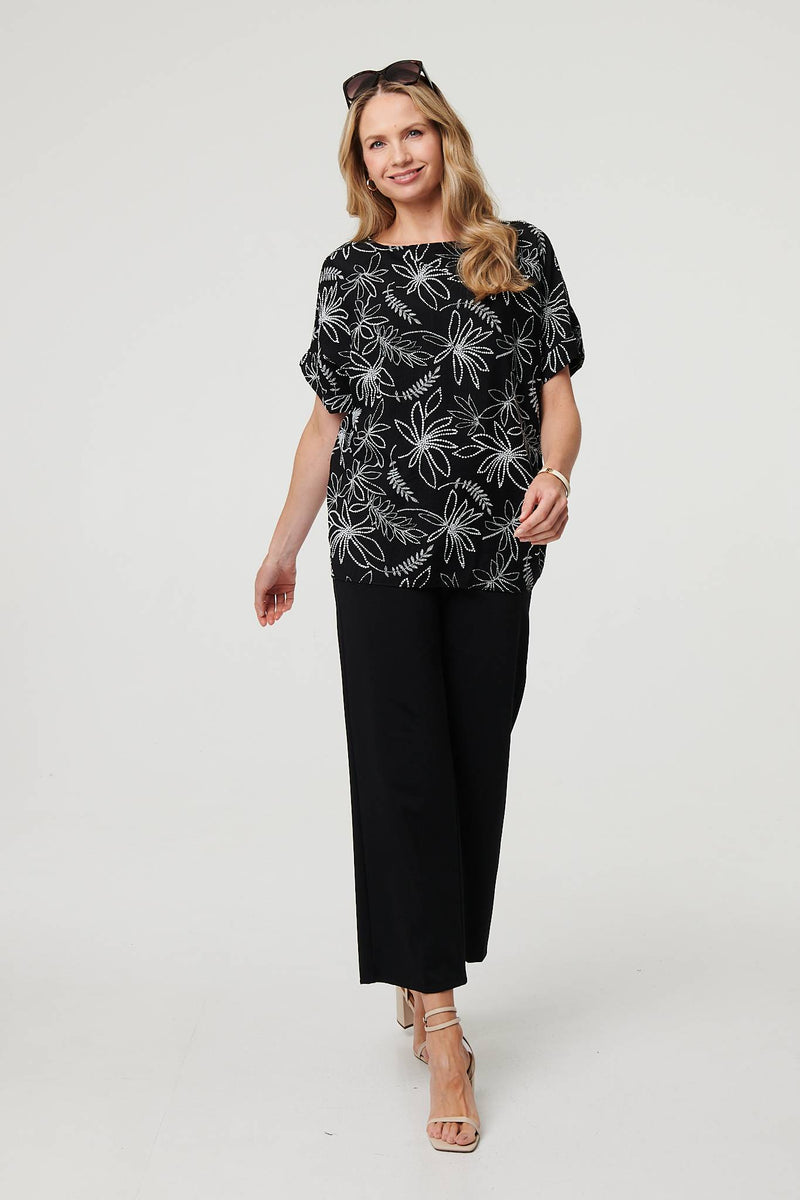 Floral Relaxed Short Sleeve Top