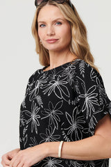 Floral Relaxed Short Sleeve Top