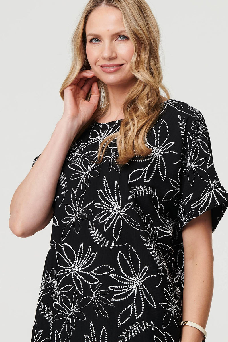 Floral Relaxed Short Sleeve Top