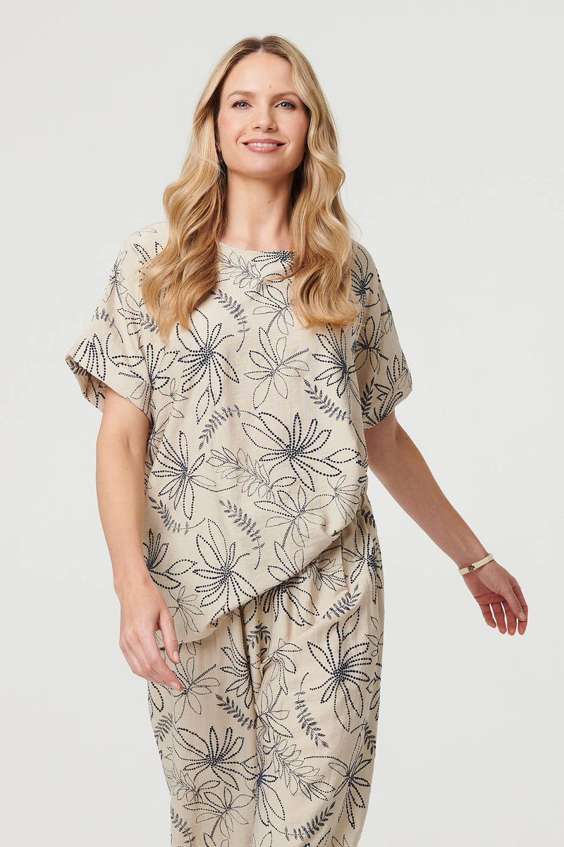 Floral Relaxed Short Sleeve Top