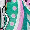 Abstract Print 3/4 Sleeve Relaxed Shirt