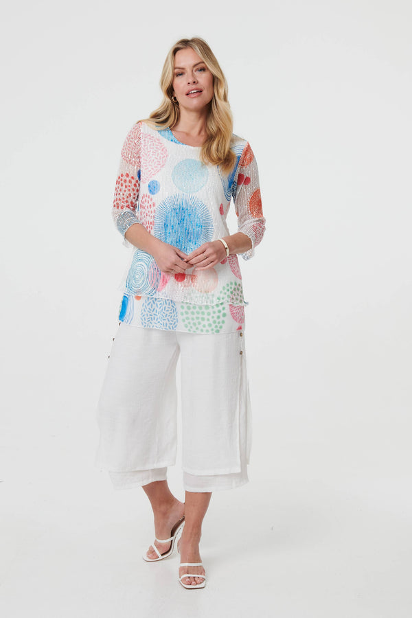 Printed Semi Sheer Layered Relaxed Tunic