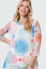 Printed Semi Sheer Layered Relaxed Tunic