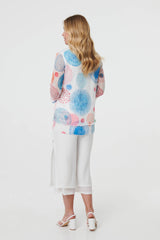 Printed Semi Sheer Layered Relaxed Tunic