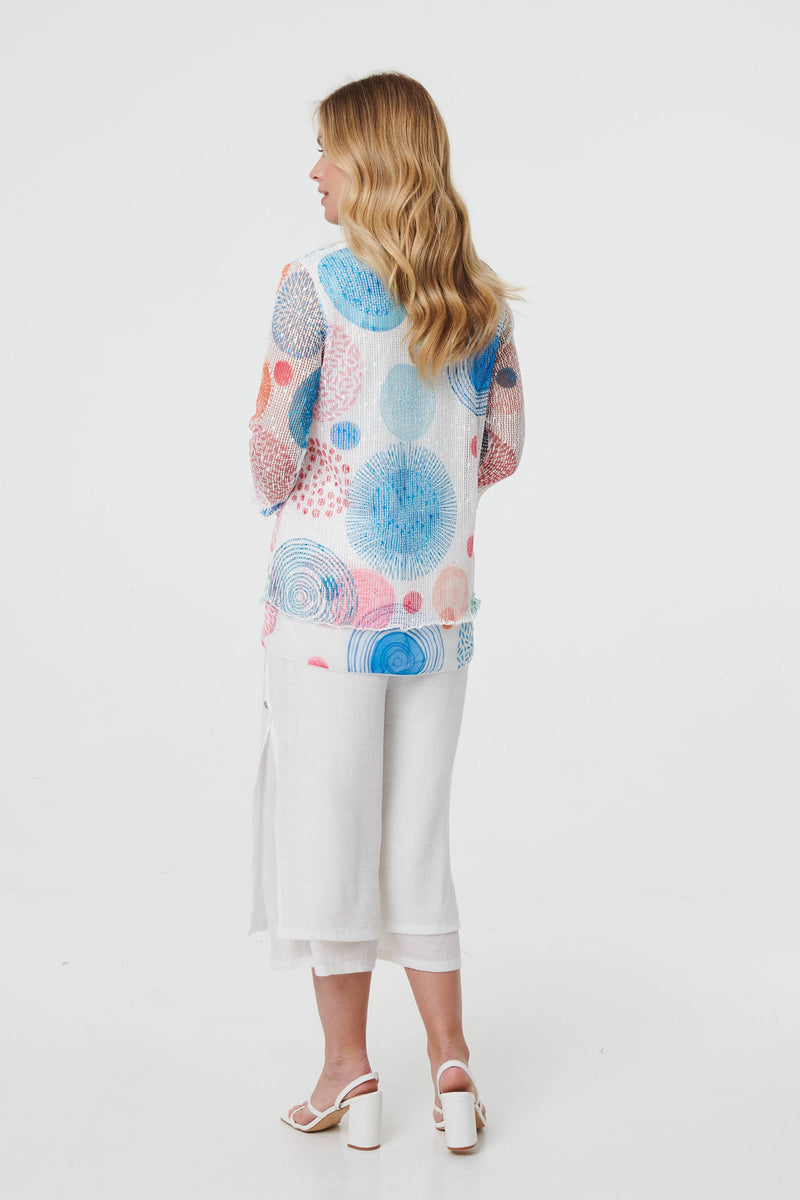 Printed Semi Sheer Layered Relaxed Tunic