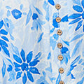 Floral Button Front Curve Hem Tunic