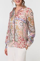 Mosaic Print Long Sleeve Shirt