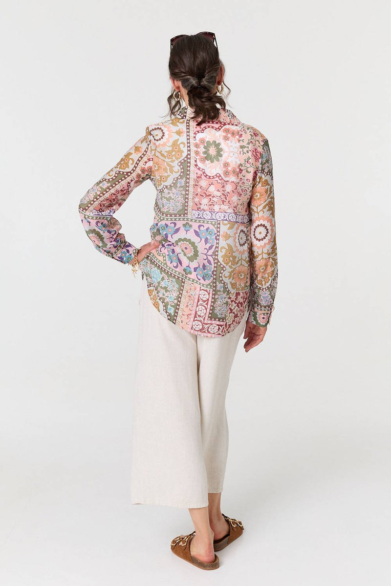 Mosaic Print Long Sleeve Shirt