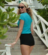 VIVI CASHMERE TEE -- MEDITERRANEAN SEA