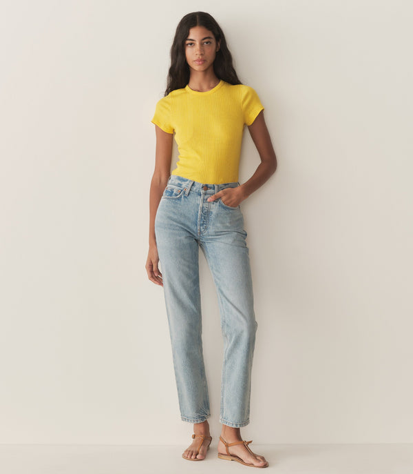 VIVI CASHMERE TEE -- CITRUS