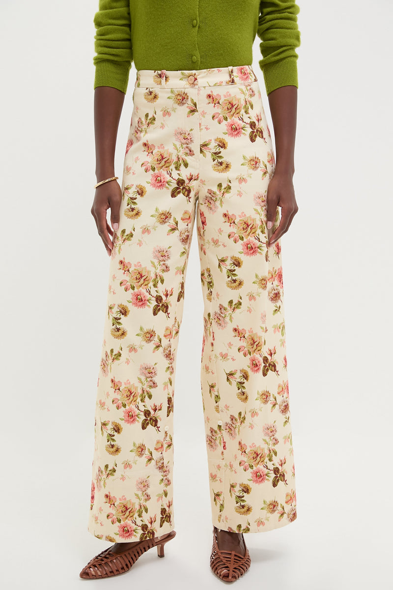 Romantic Floral Twill Convertible Florence Pants